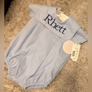 Monogrammed baby outfit - light blue - perfect coming home outfit